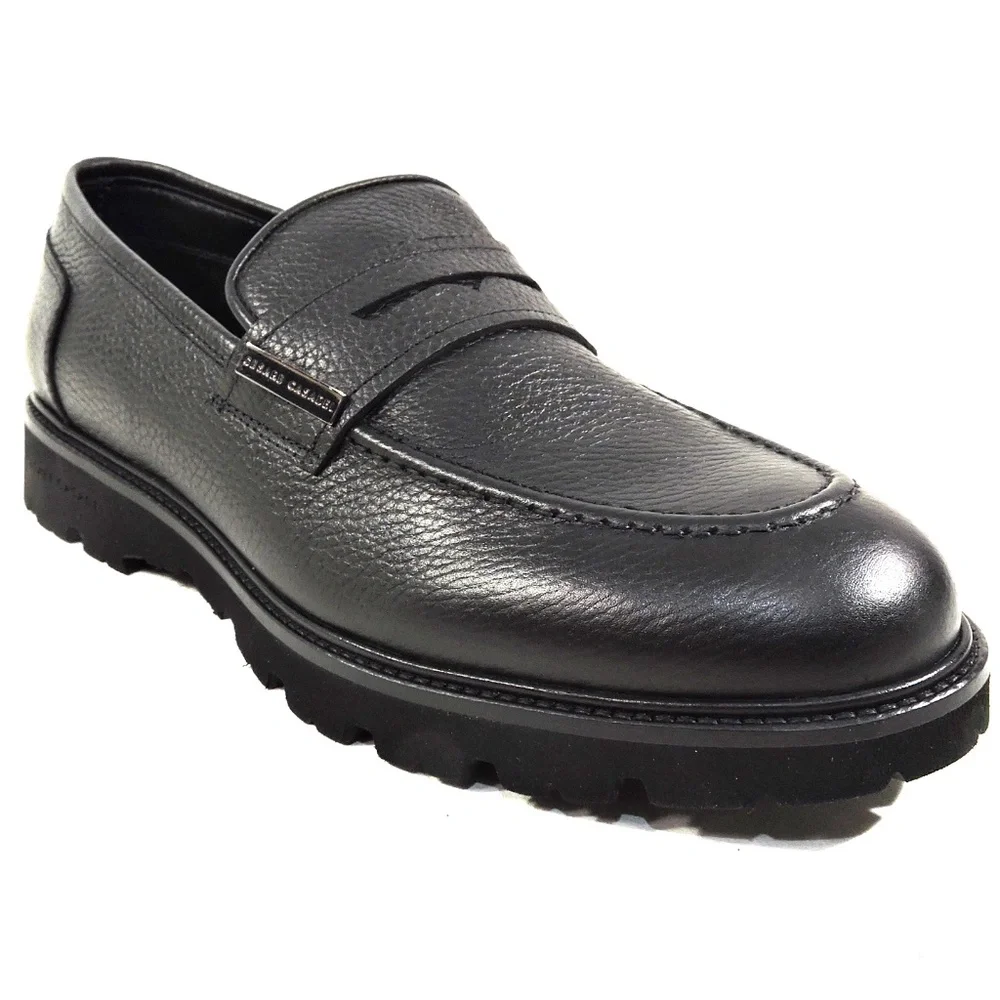 CASADEI 🇮🇹 MEN'S BLACK SOFT LEATHER COMFORT LOAFERS - Picture 3 of 8